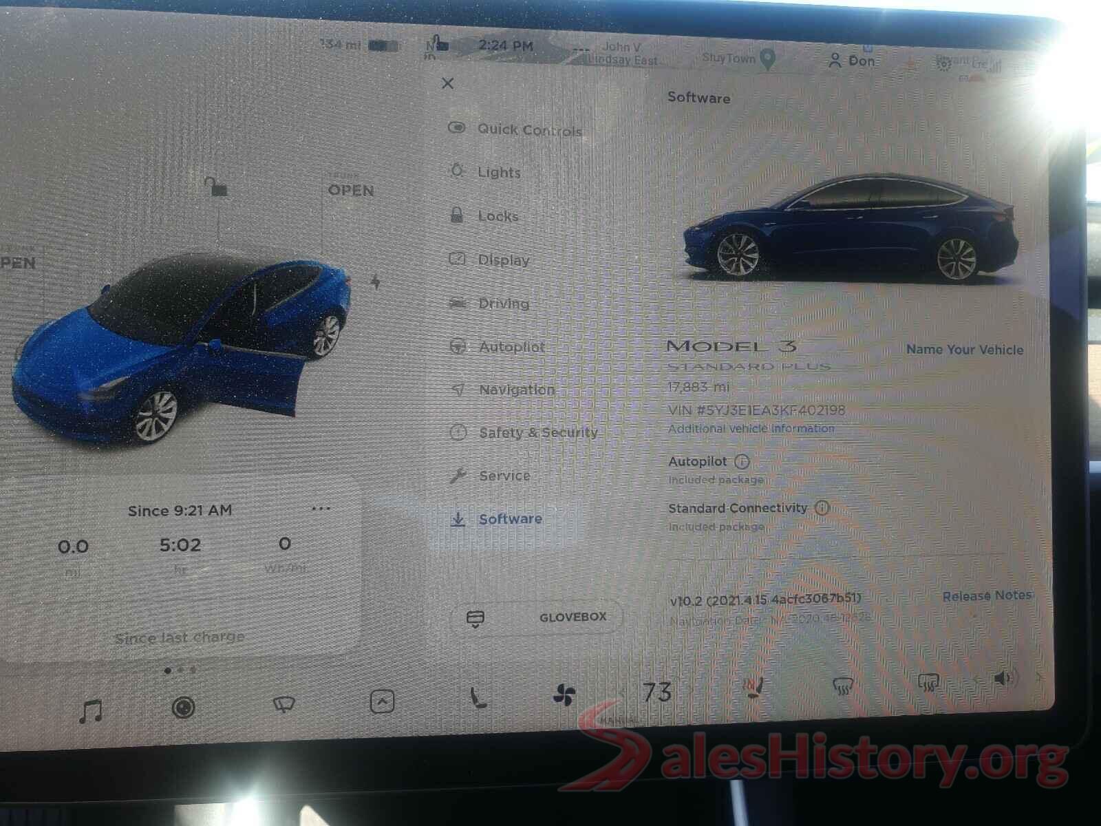 5YJ3E1EA3KF402198 2019 TESLA MODEL 3