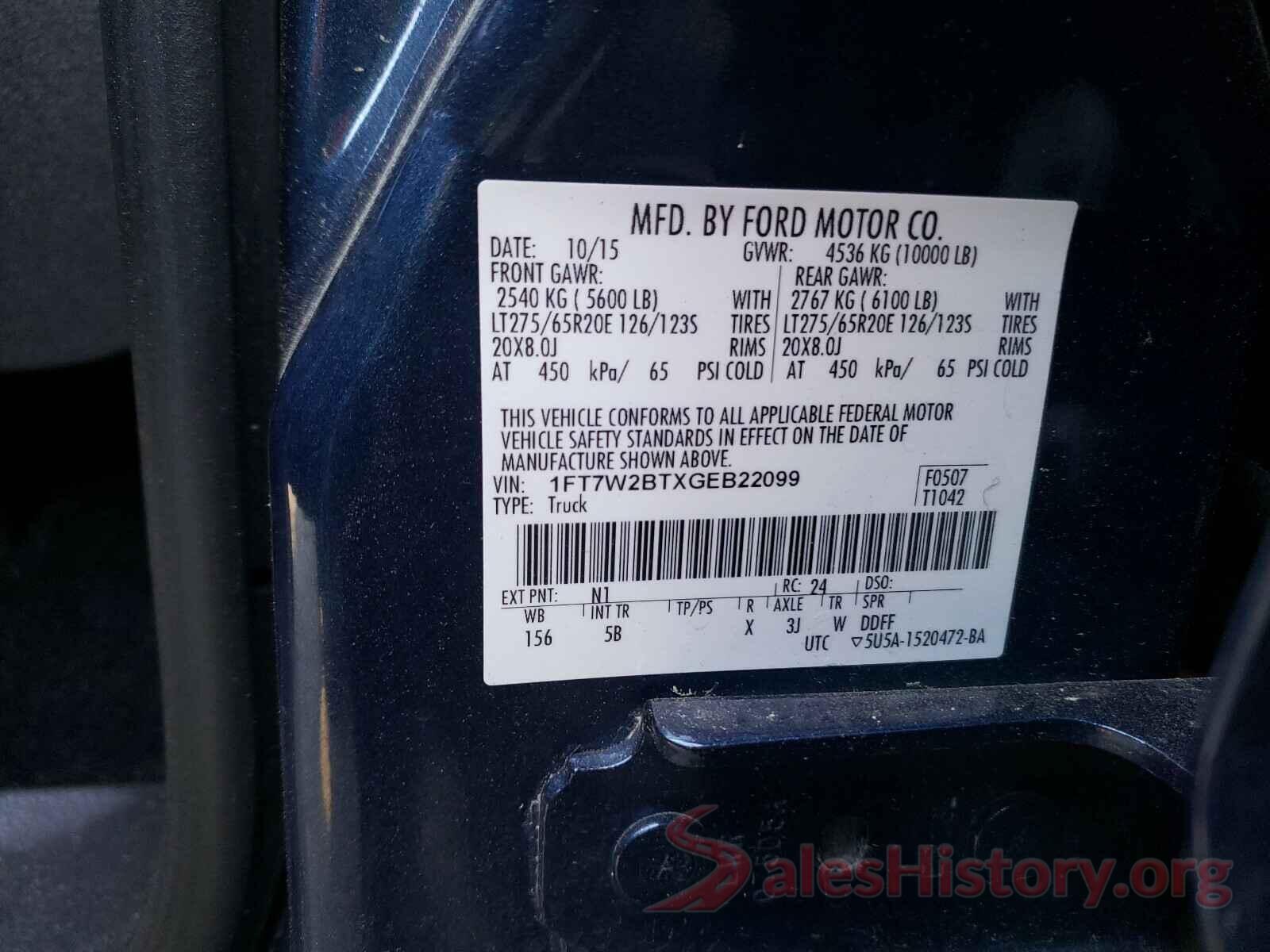 1FT7W2BTXGEB22099 2016 FORD F250