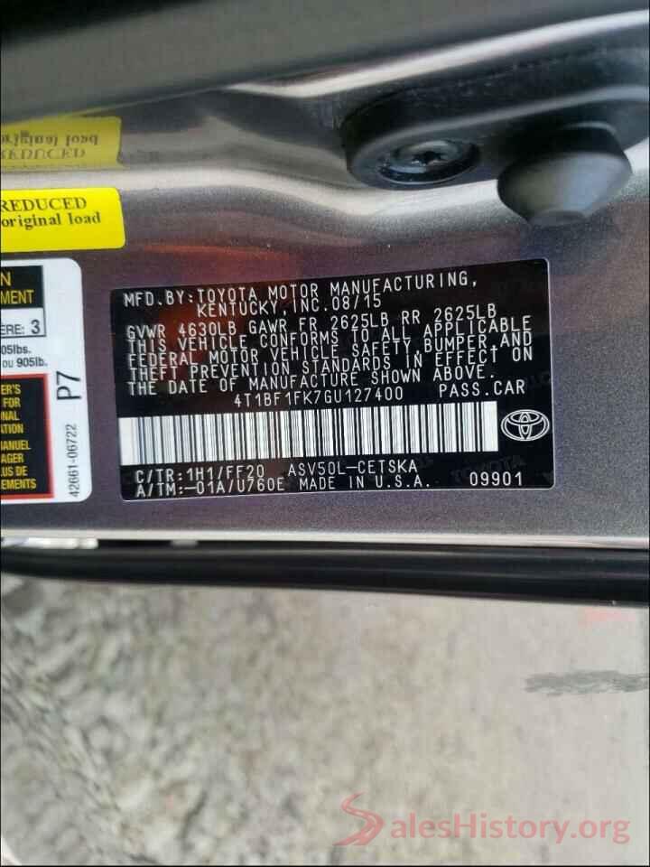 4T1BF1FK7GU127400 2016 TOYOTA CAMRY