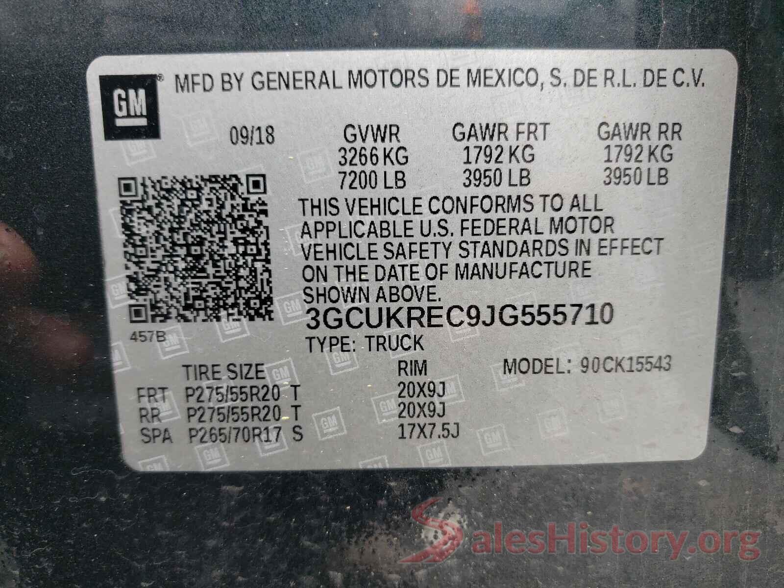 3GCUKREC9JG555710 2018 CHEVROLET SILVERADO