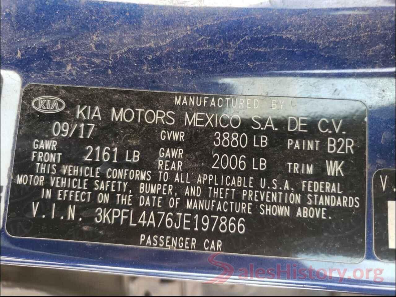 3KPFL4A76JE197866 2018 KIA FORTE