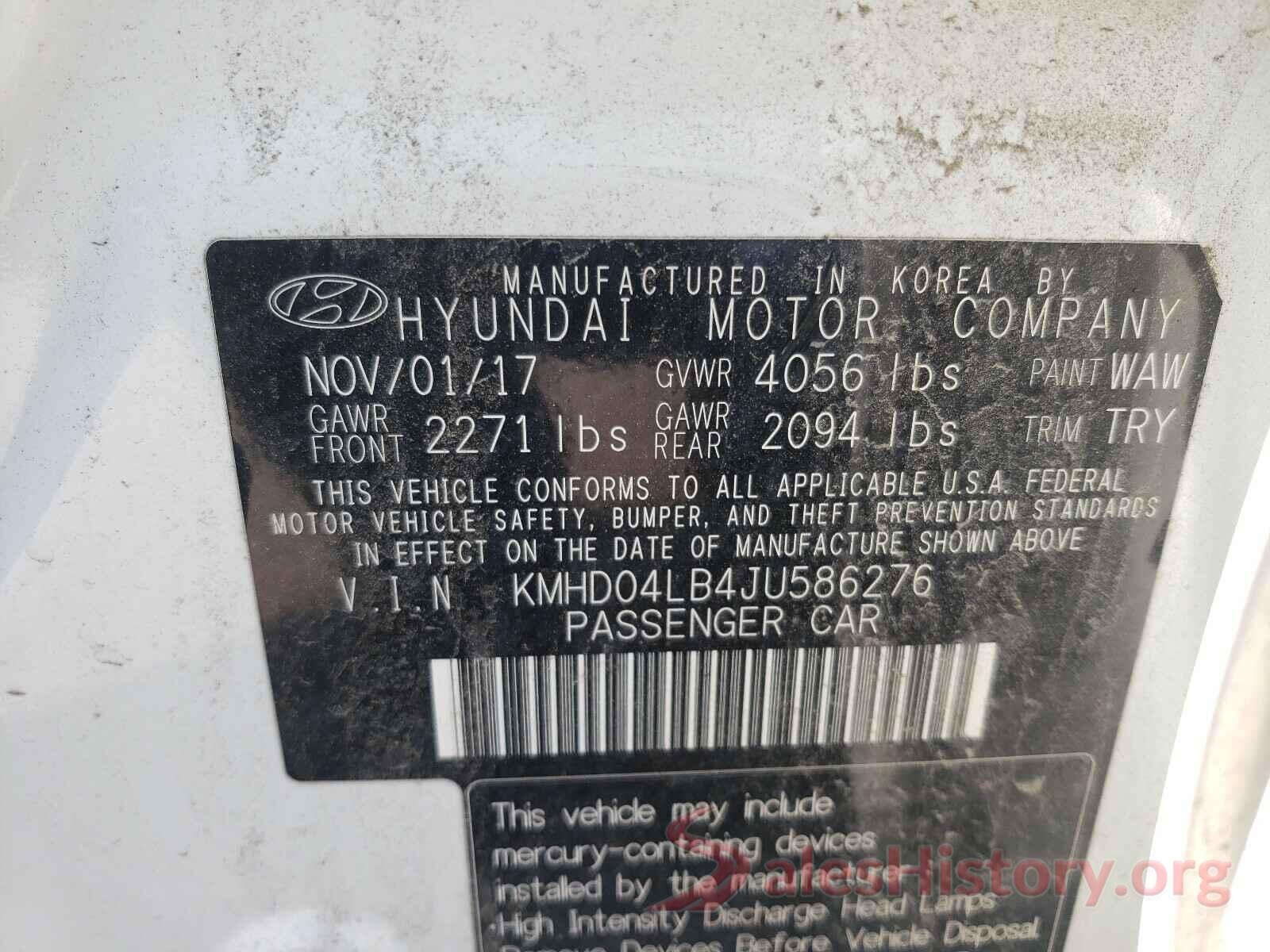 KMHD04LB4JU586276 2018 HYUNDAI ELANTRA