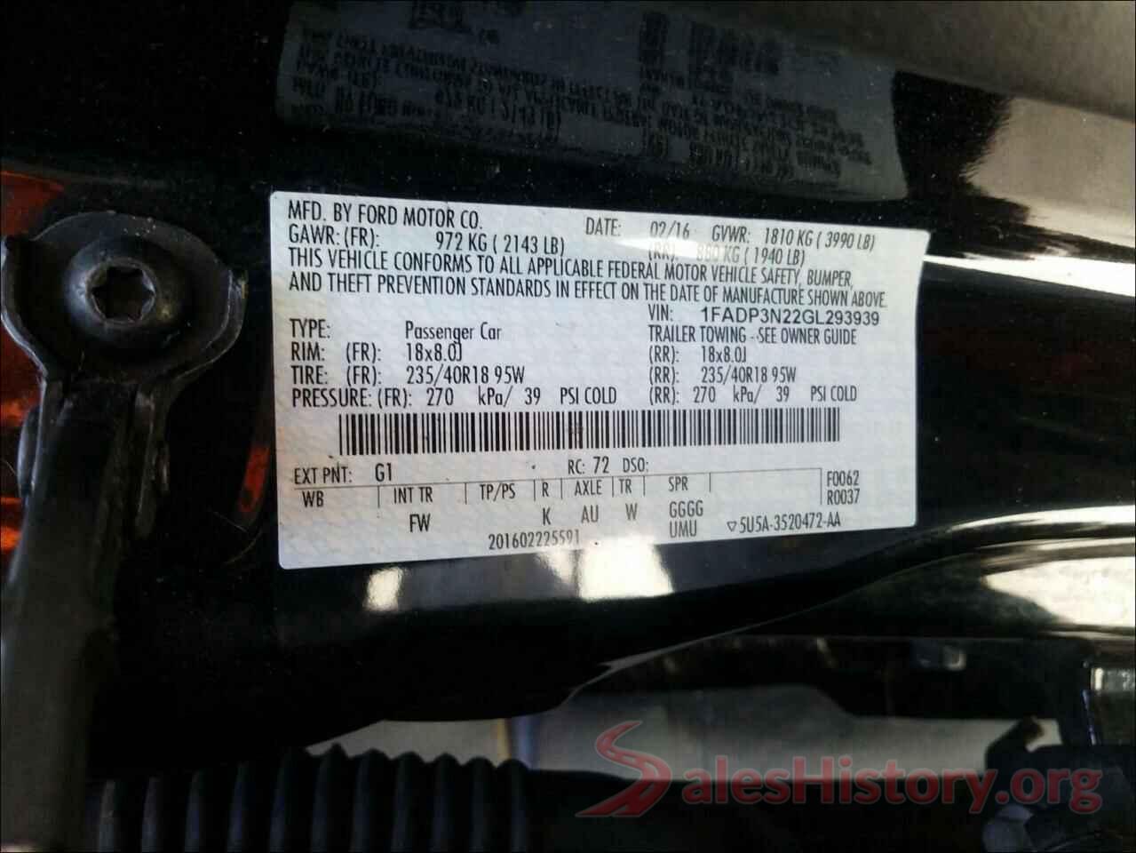 1FADP3N22GL293939 2016 FORD FOCUS