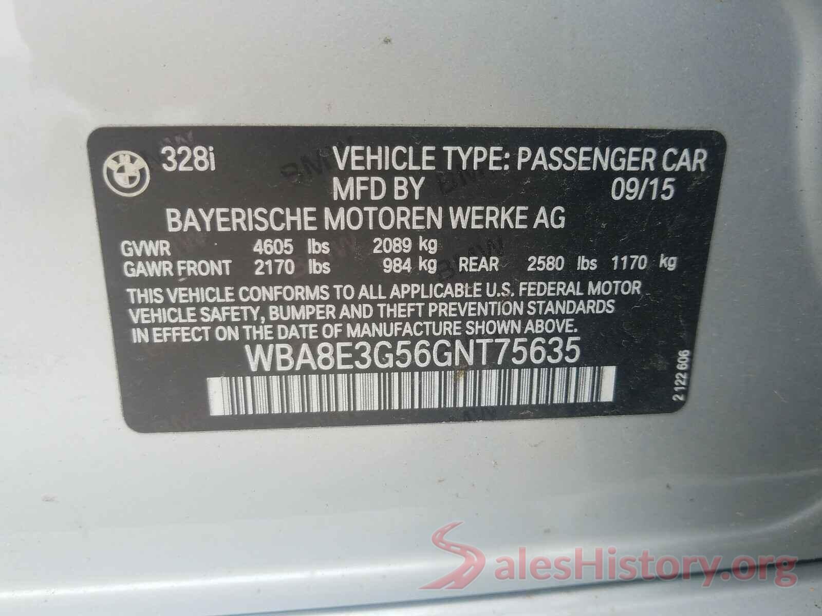 WBA8E3G56GNT75635 2016 BMW 3 SERIES