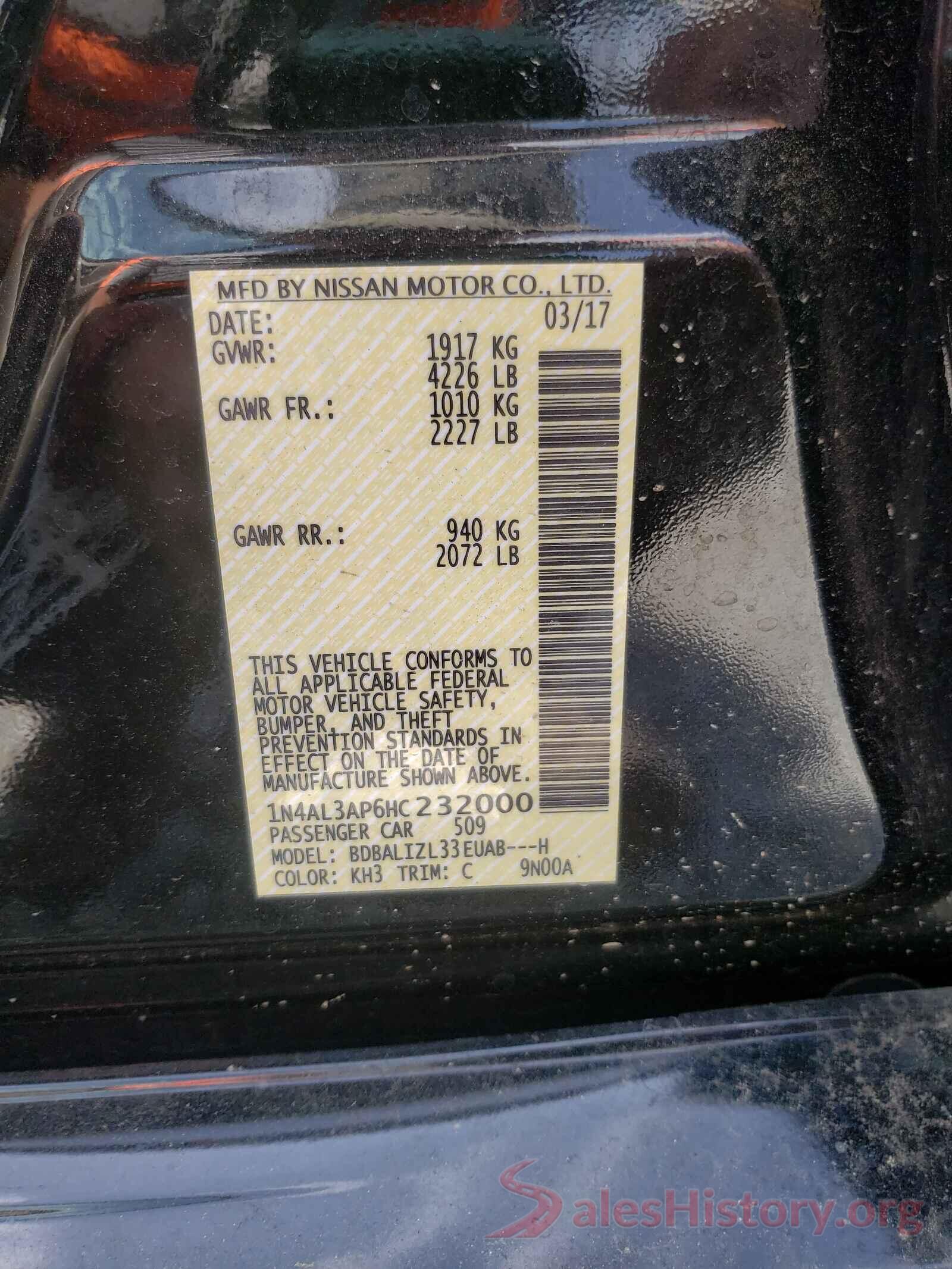 1N4AL3AP6HC232000 2017 NISSAN ALTIMA