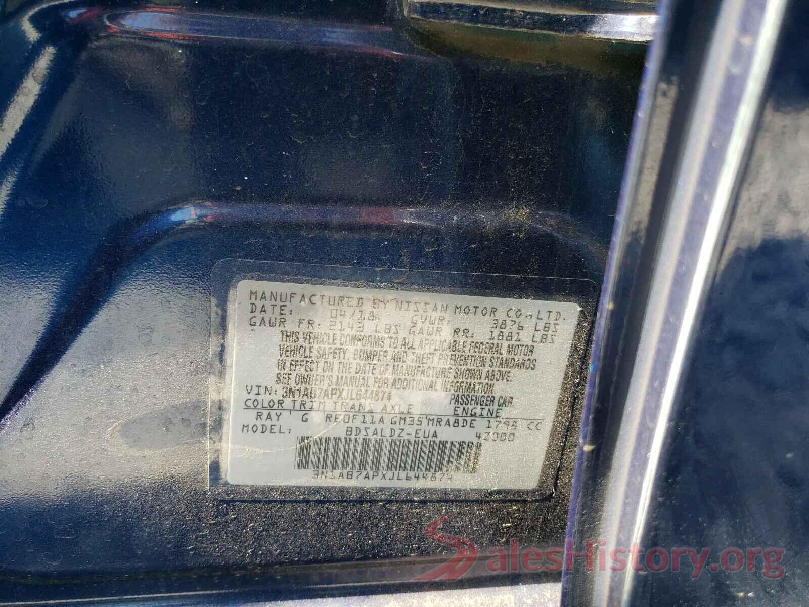 3N1AB7APXJL644874 2018 NISSAN SENTRA