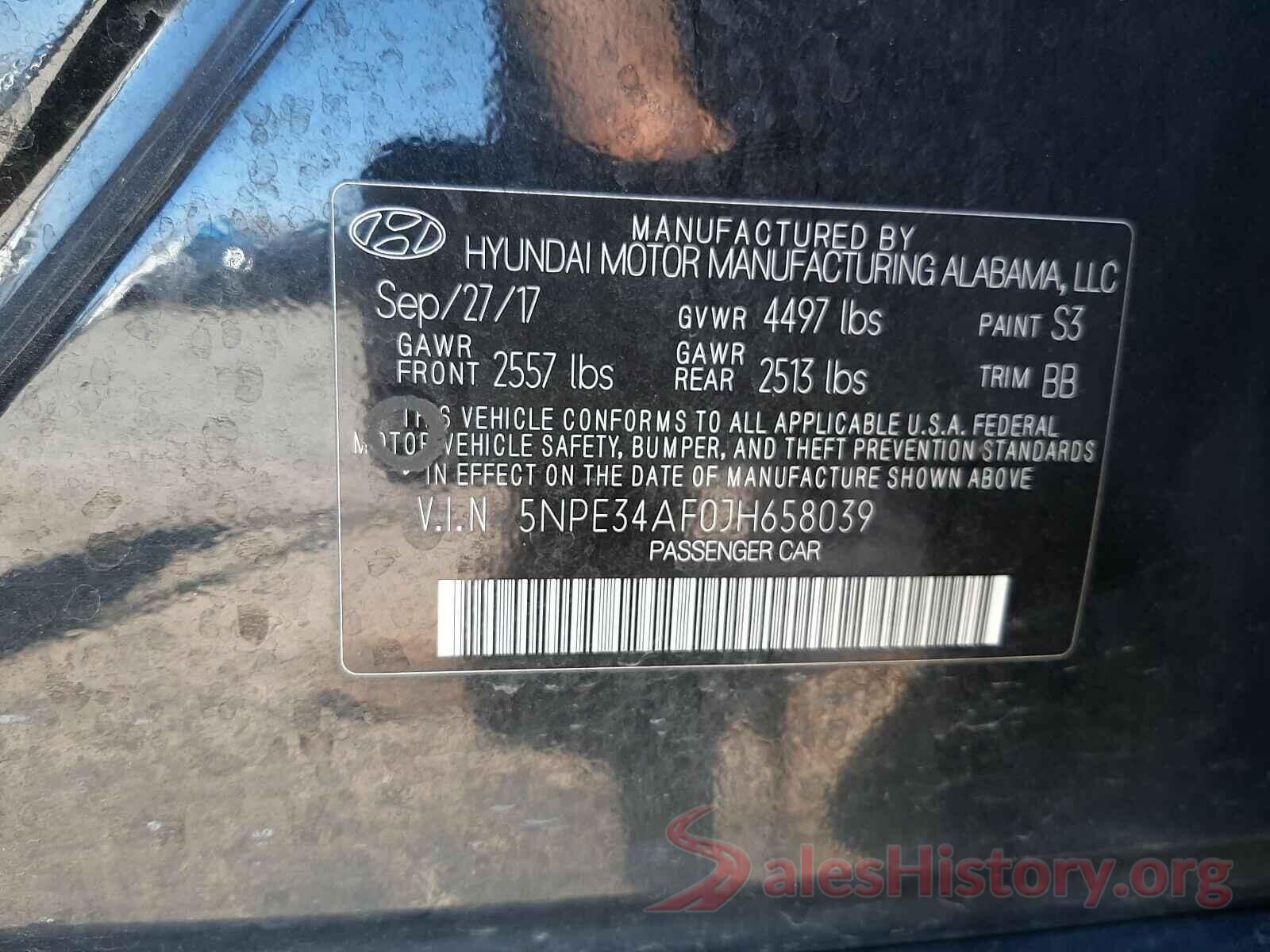 5NPE34AF0JH658039 2018 HYUNDAI SONATA