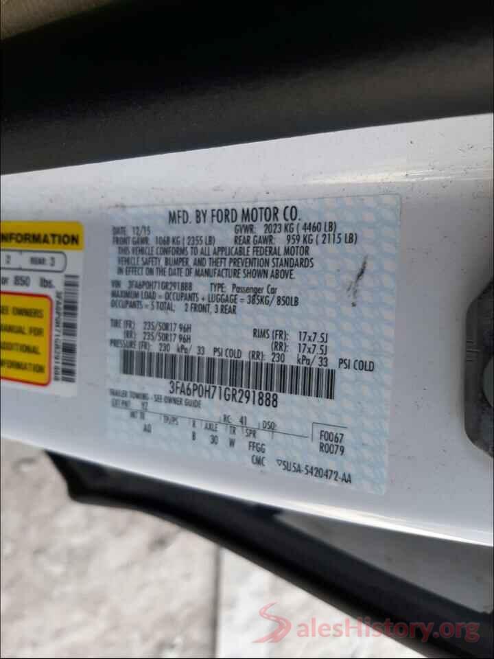 3FA6P0H71GR291888 2016 FORD FUSION