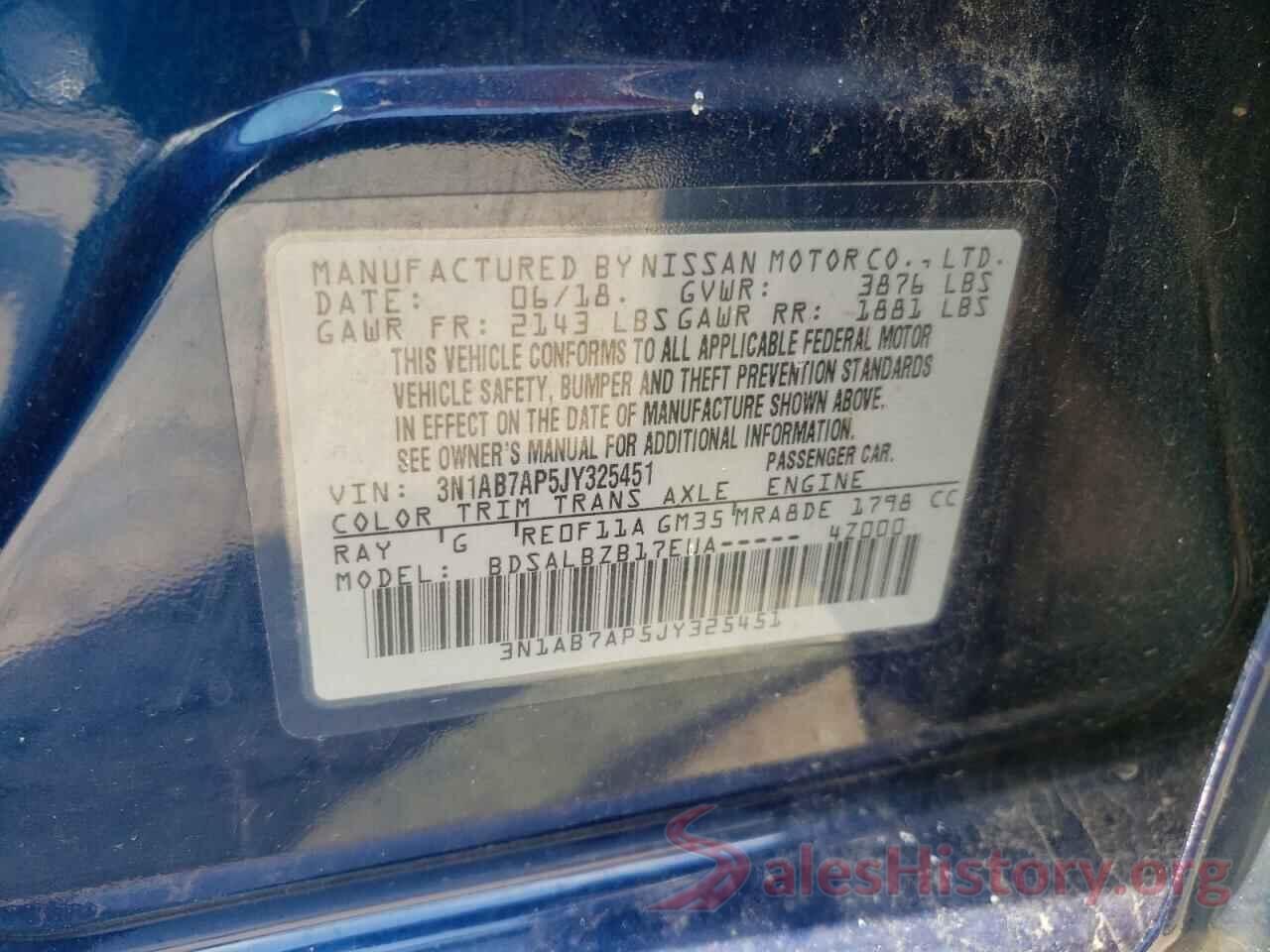 3N1AB7AP5JY325451 2018 NISSAN SENTRA