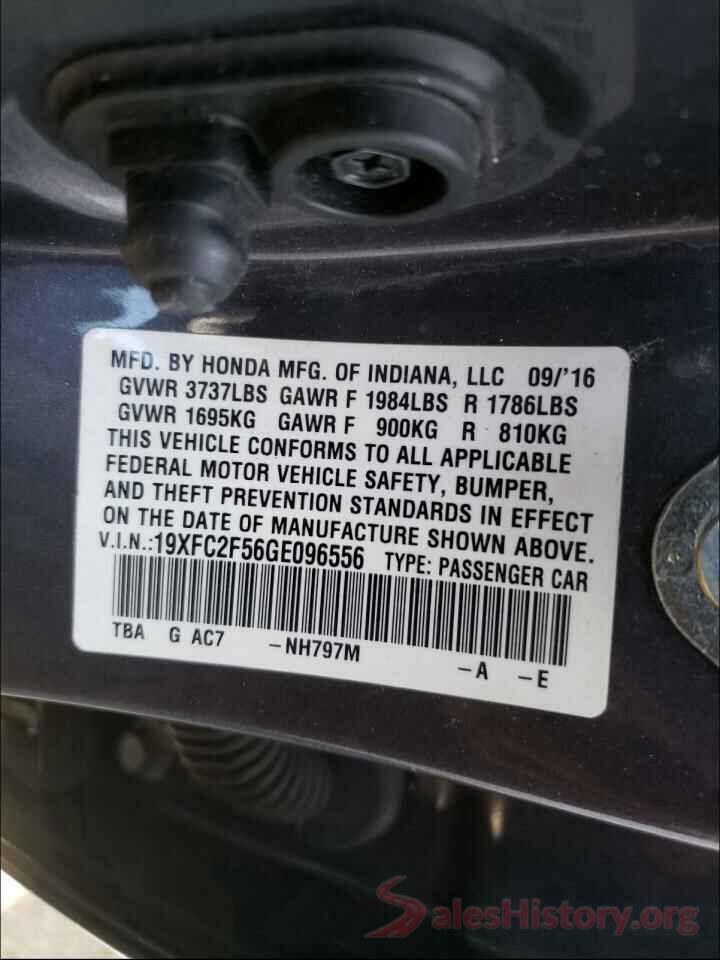 19XFC2F56GE096556 2016 HONDA CIVIC