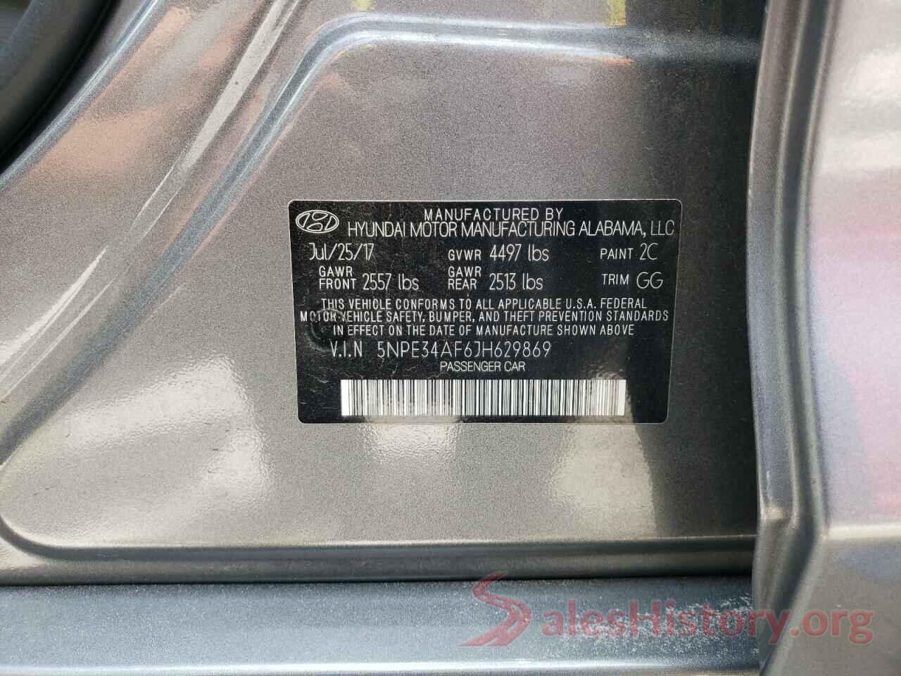 5NPE34AF6JH629869 2018 HYUNDAI SONATA