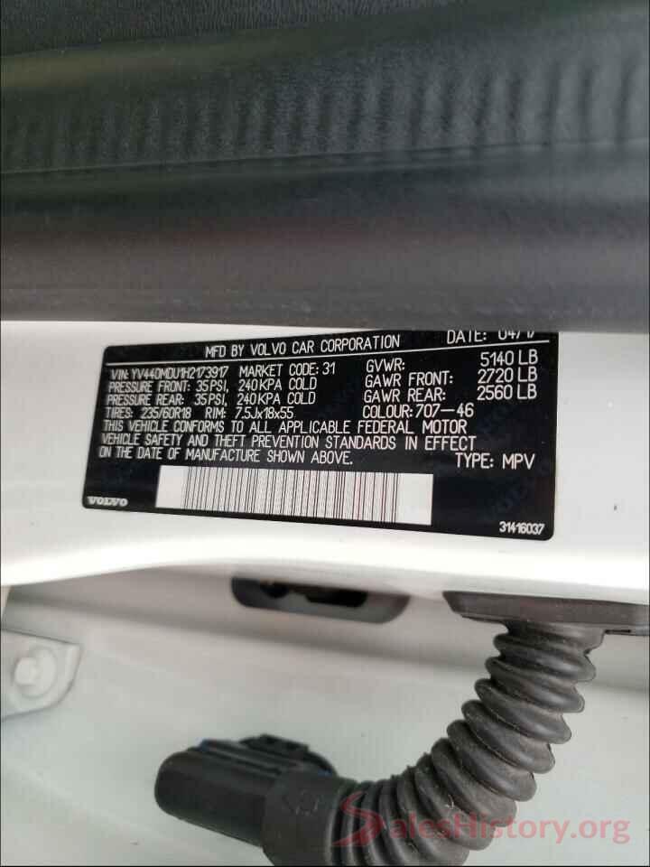 YV440MDU1H2173917 2017 VOLVO XC60