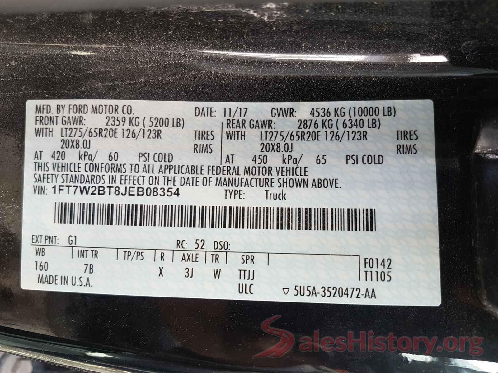 1FT7W2BT8JEB08354 2018 FORD F250