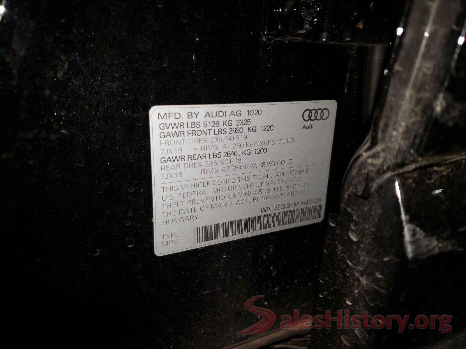 WA1EECF35M1043429 2021 AUDI Q3