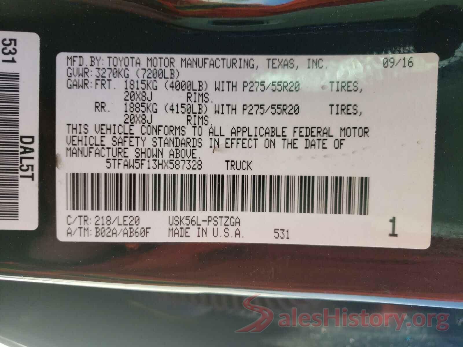 5TFAW5F13HX587328 2017 TOYOTA TUNDRA