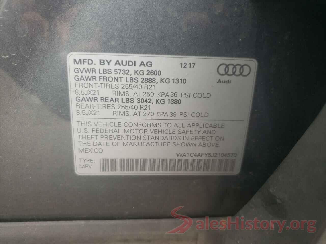 WA1C4AFY5J2104570 2018 AUDI SQ5