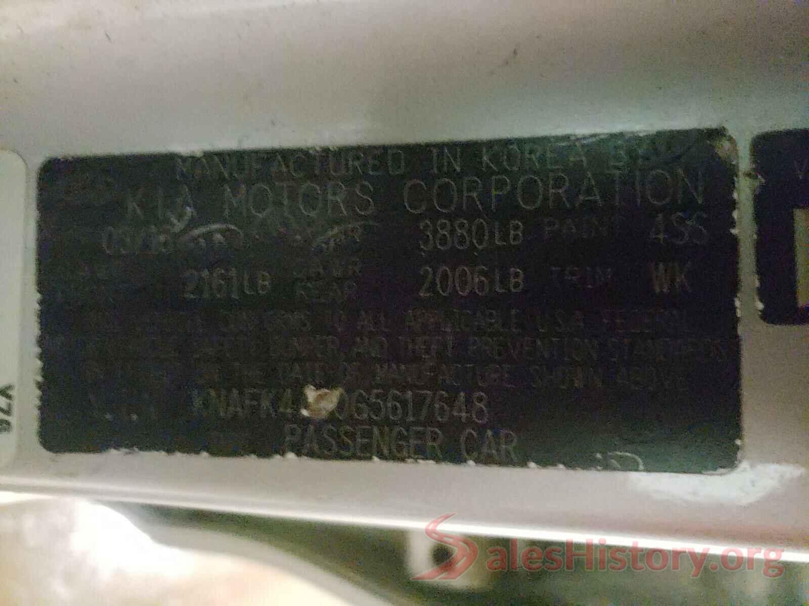 KNAFK4A60G5617648 2016 KIA FORTE