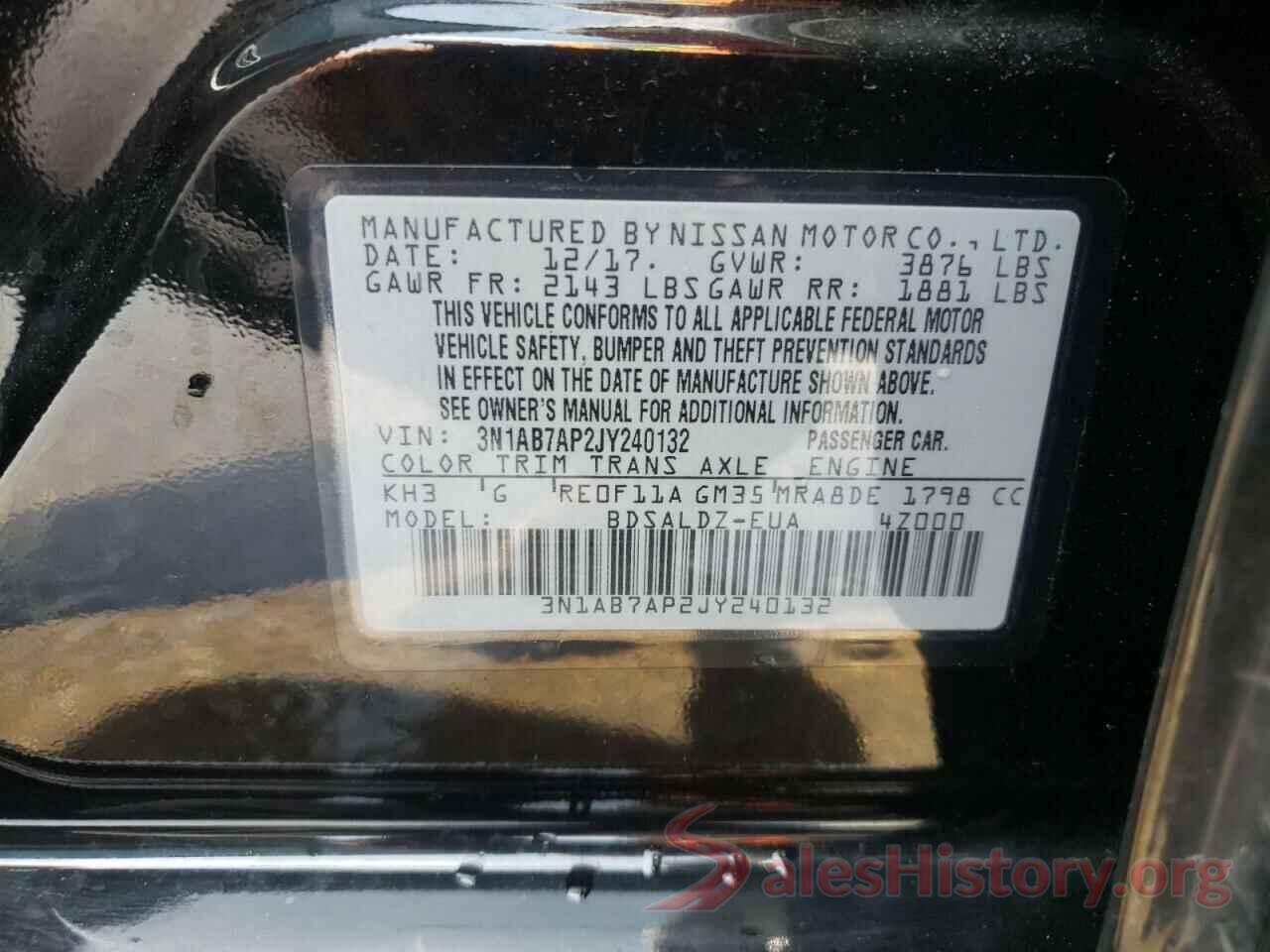 3N1AB7AP2JY240132 2018 NISSAN SENTRA