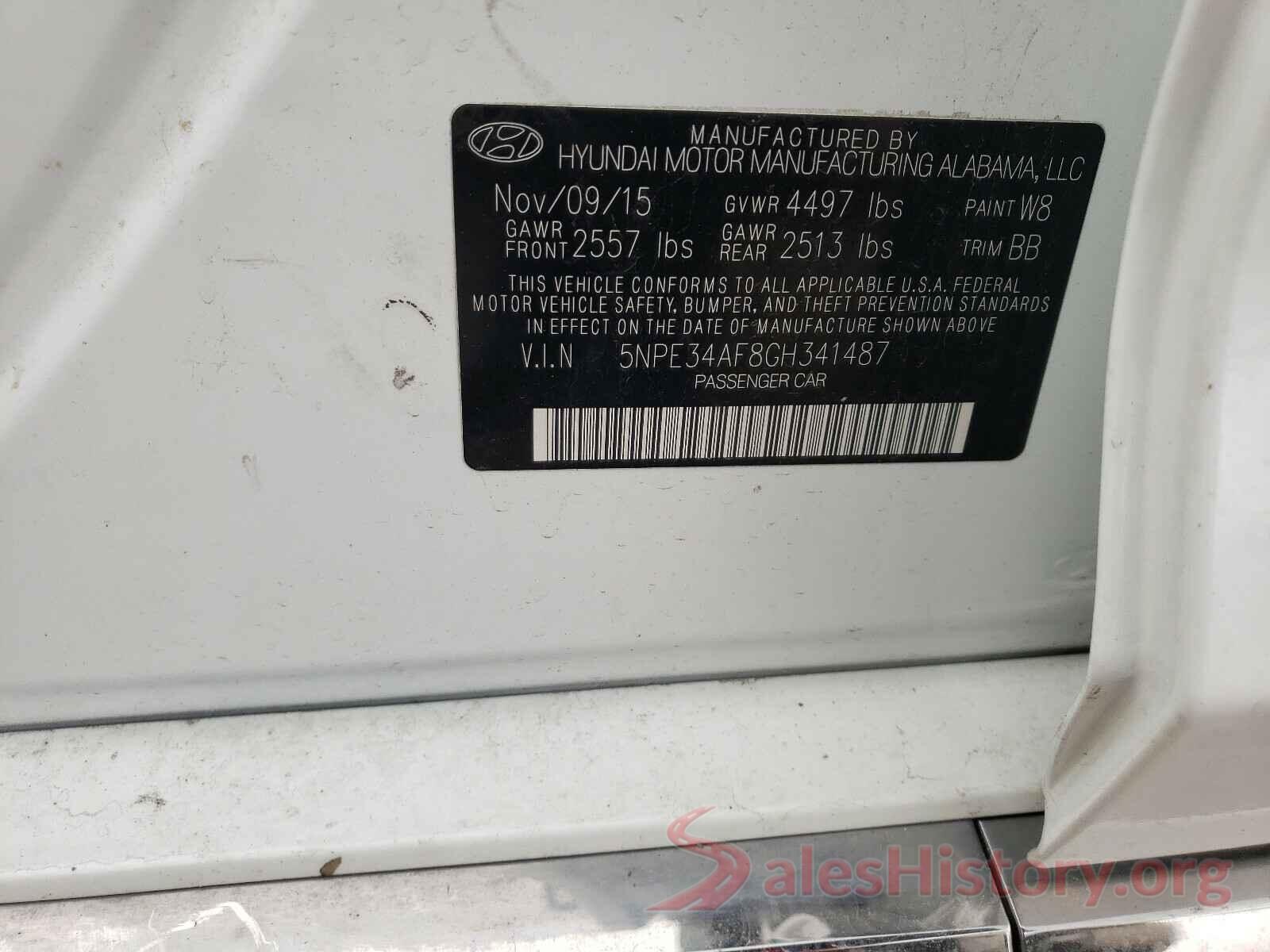 5NPE34AF8GH341487 2016 HYUNDAI SONATA