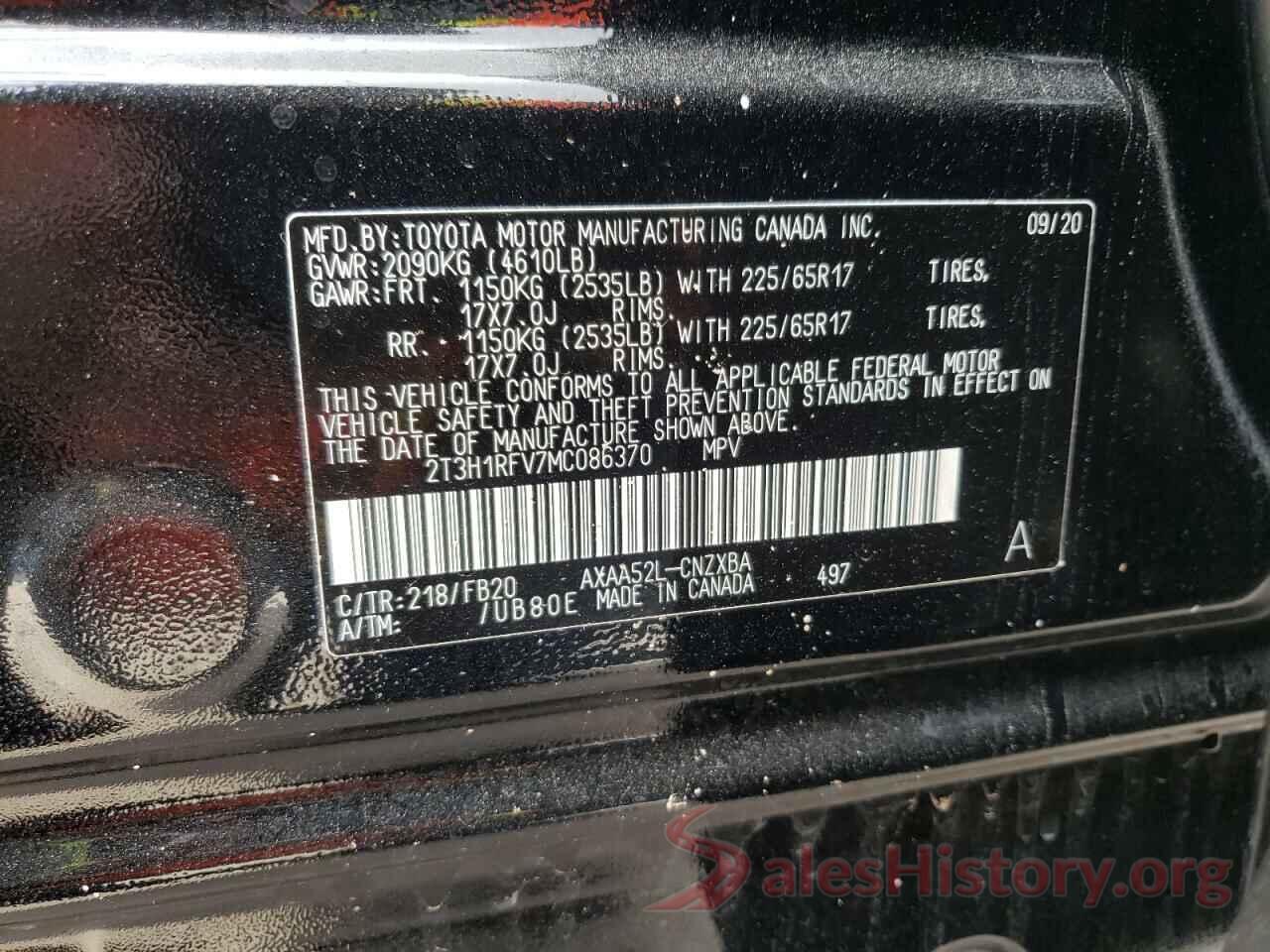 2T3H1RFV7MC086370 2021 TOYOTA RAV4