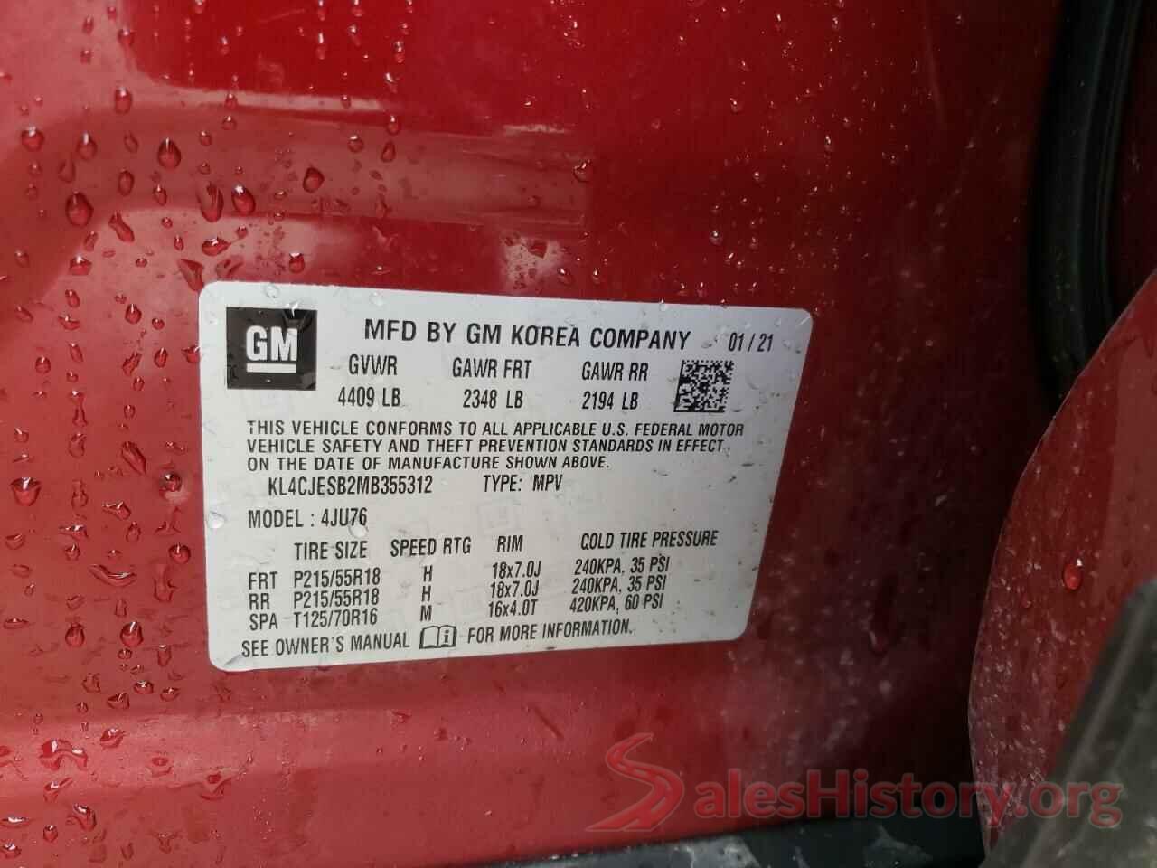 KL4CJESB2MB355312 2021 BUICK ENCORE