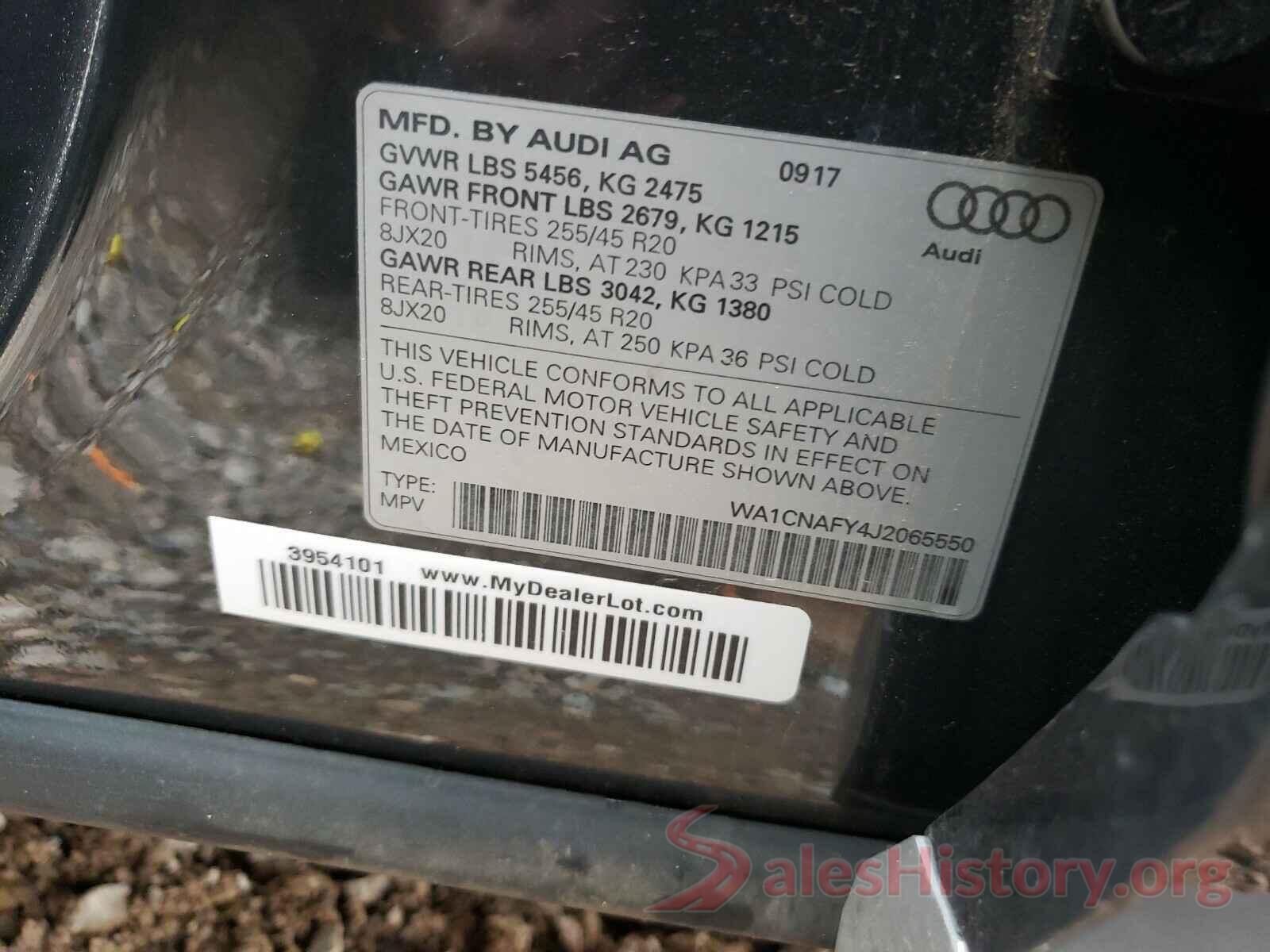 WA1CNAFY4J2065550 2018 AUDI Q5