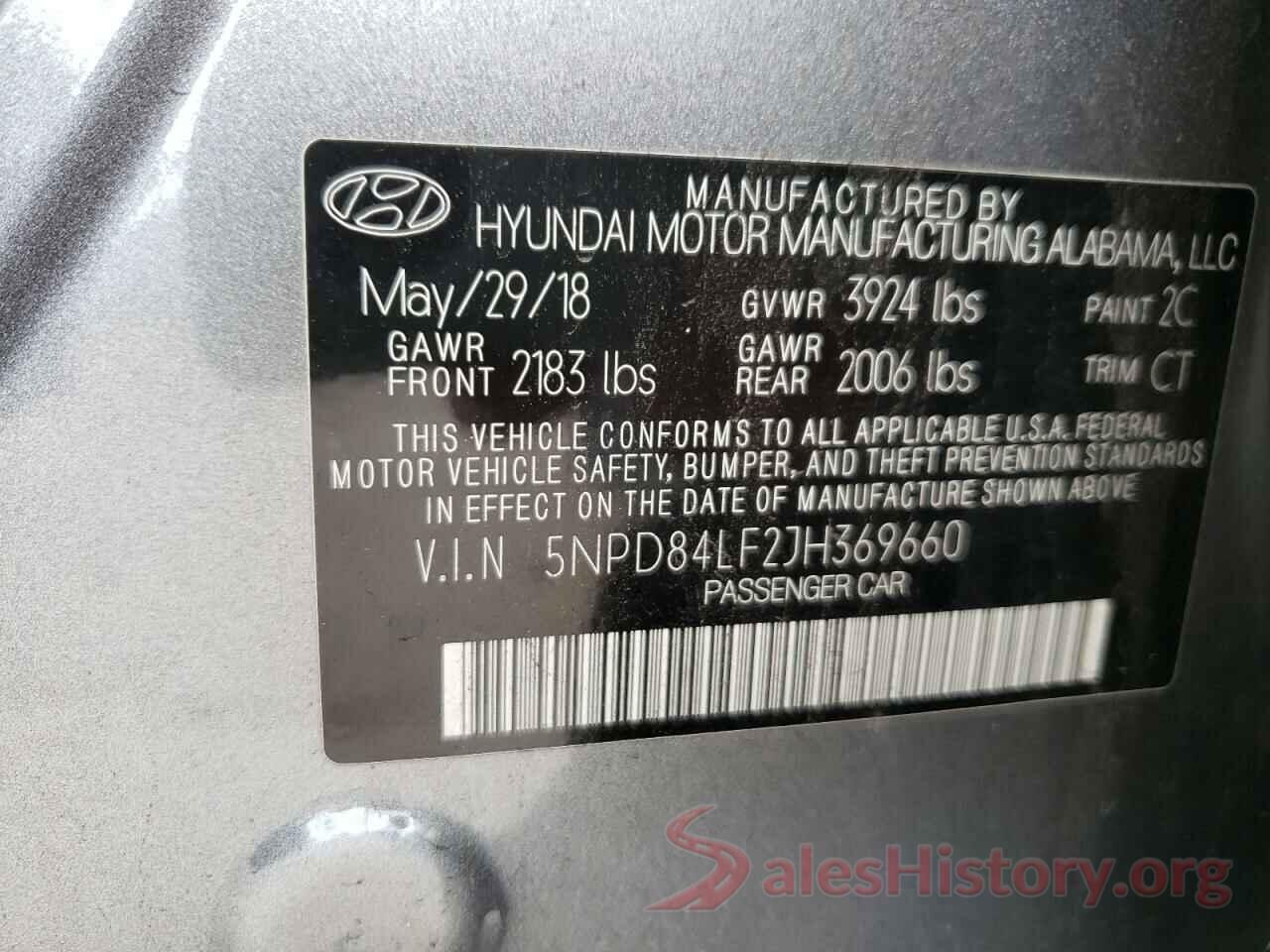 5NPD84LF2JH369660 2018 HYUNDAI ELANTRA