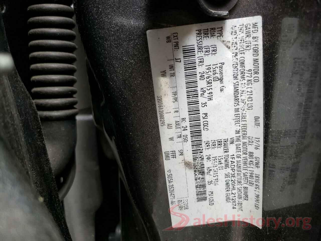 1FADP3E20HL212874 2017 FORD FOCUS