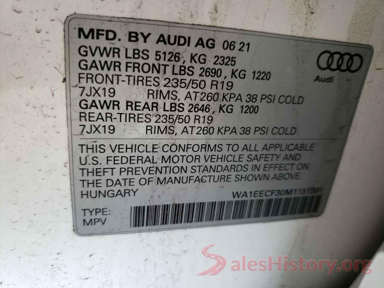 WA1EECF30M1151991 2021 AUDI Q3