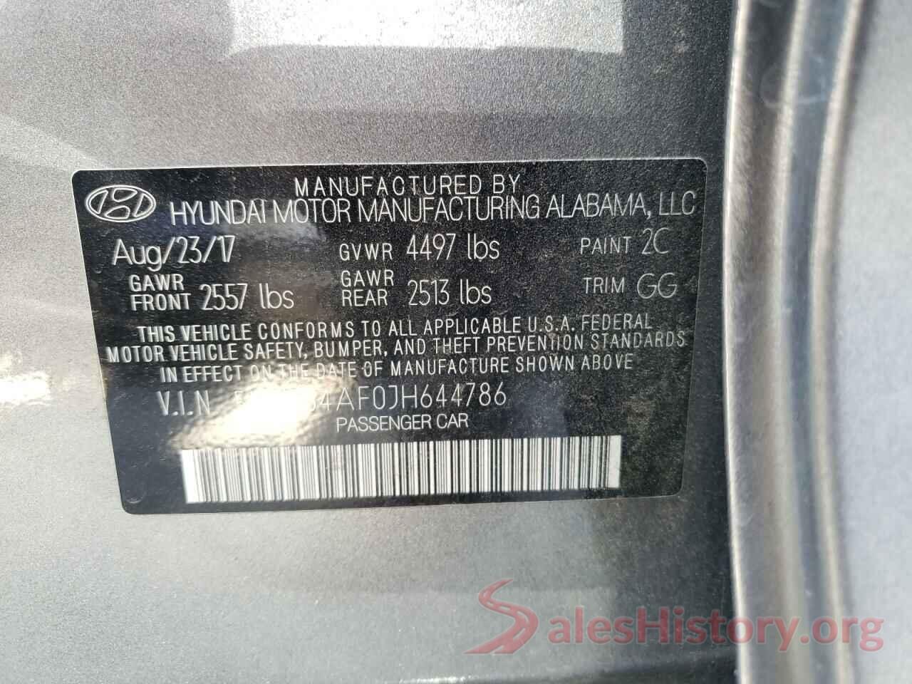 5NPE34AF0JH644786 2018 HYUNDAI SONATA