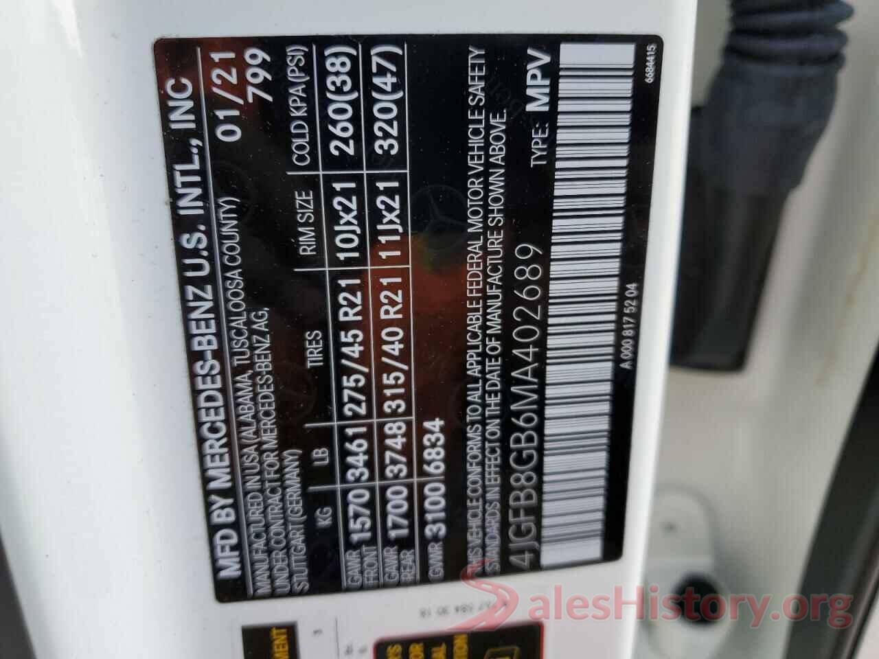 4JGFB8GB6MA402689 2021 MERCEDES-BENZ GLE-CLASS