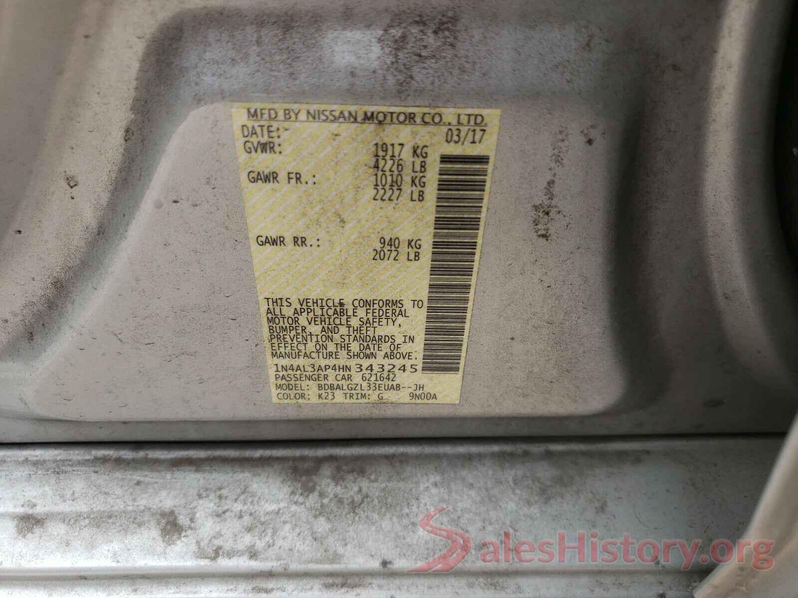 1N4AL3AP4HN343245 2017 NISSAN ALTIMA