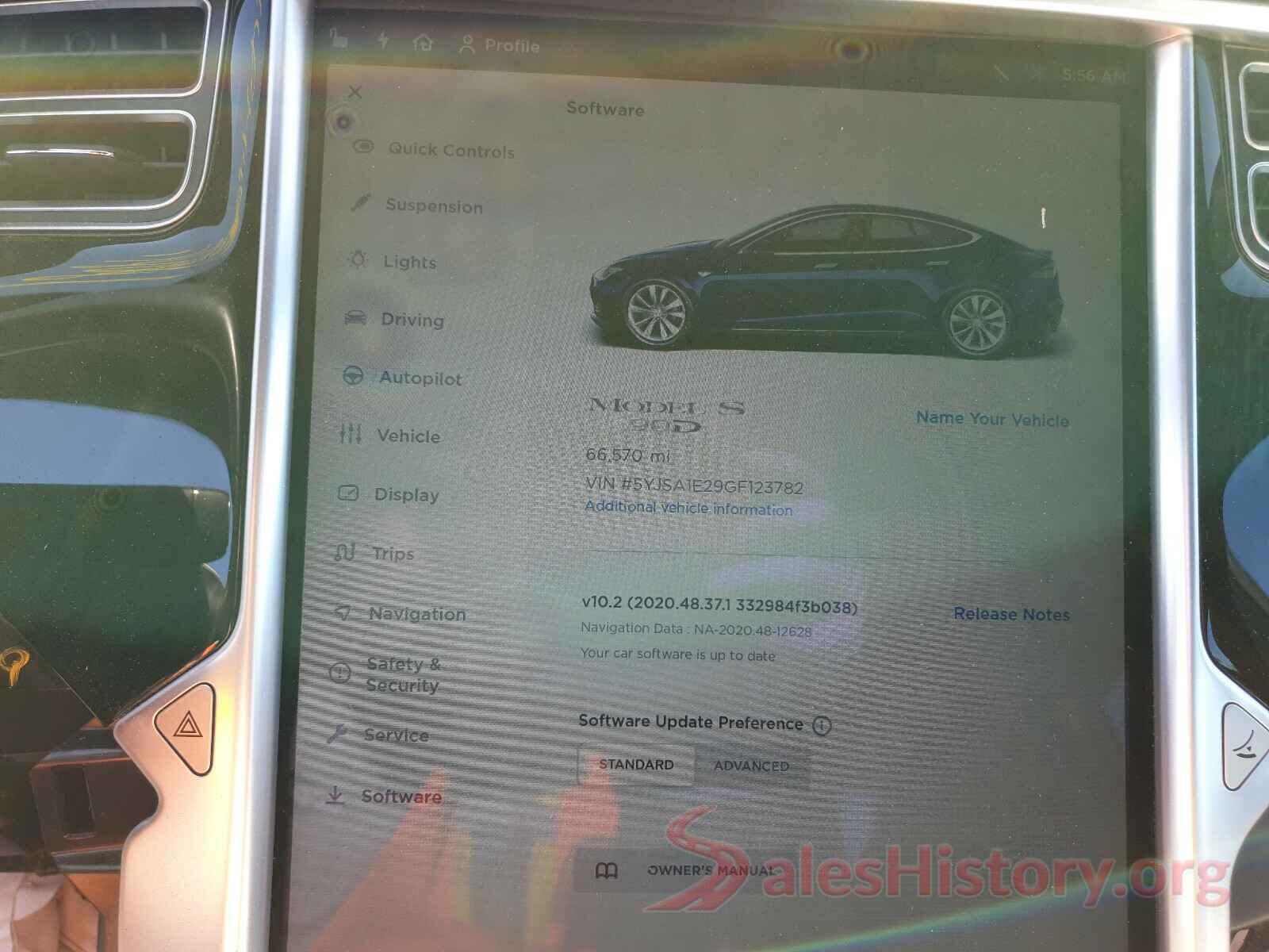 5YJSA1E29GF123782 2016 TESLA MODEL S