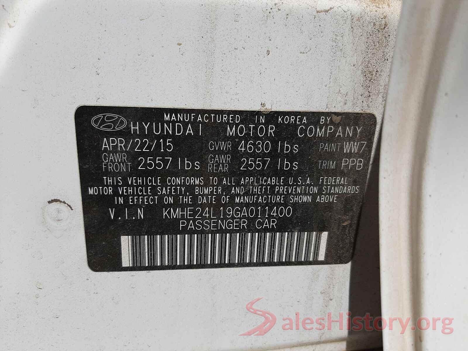 KMHE24L19GA011400 2016 HYUNDAI SONATA