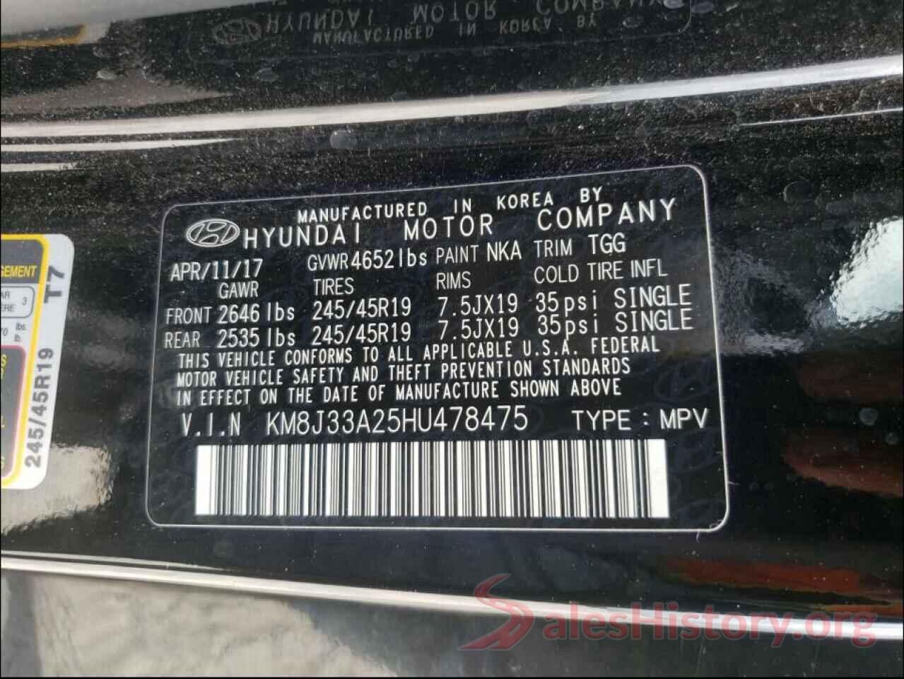 KM8J33A25HU478475 2017 HYUNDAI TUCSON