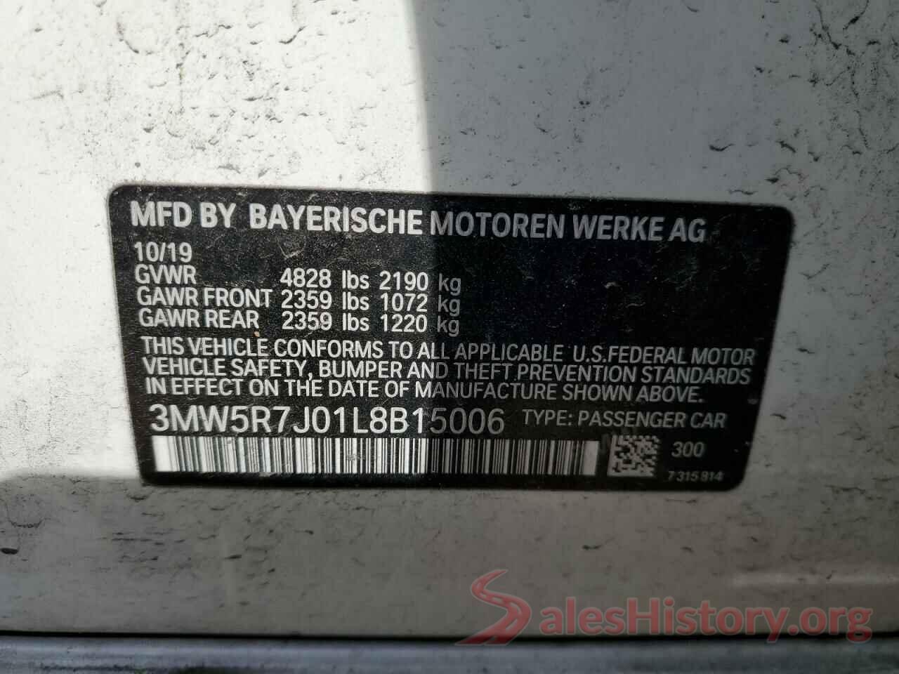 3MW5R7J01L8B15006 2020 BMW 3 SERIES