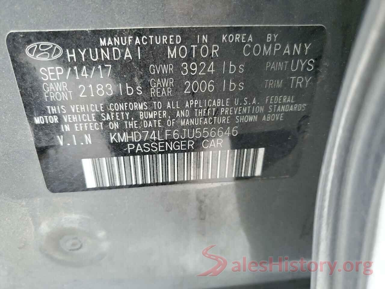 KMHD74LF6JU556646 2018 HYUNDAI ELANTRA