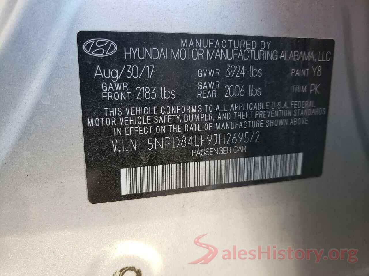 5NPD84LF9JH269572 2018 HYUNDAI ELANTRA