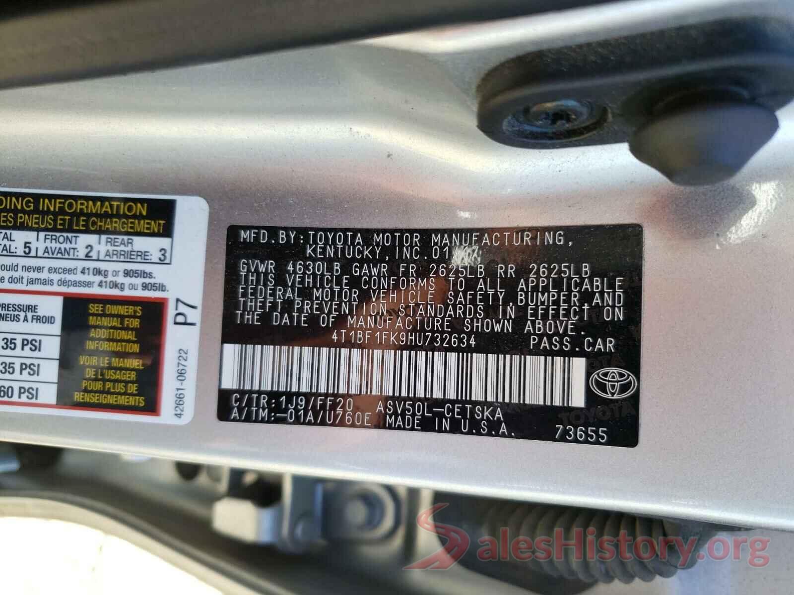 4T1BF1FK9HU732634 2017 TOYOTA CAMRY