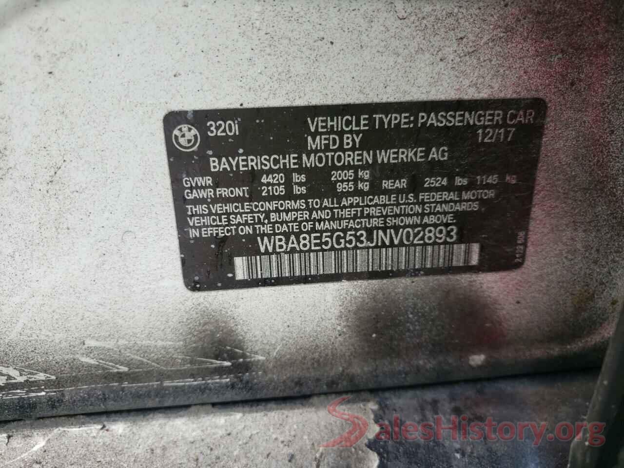 WBA8E5G53JNV02893 2018 BMW 3 SERIES