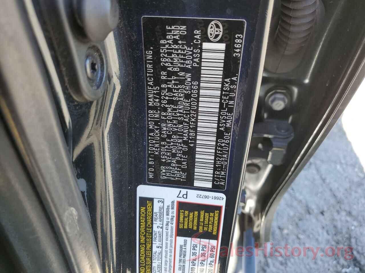 4T1BF1FK2FU070666 2015 TOYOTA CAMRY