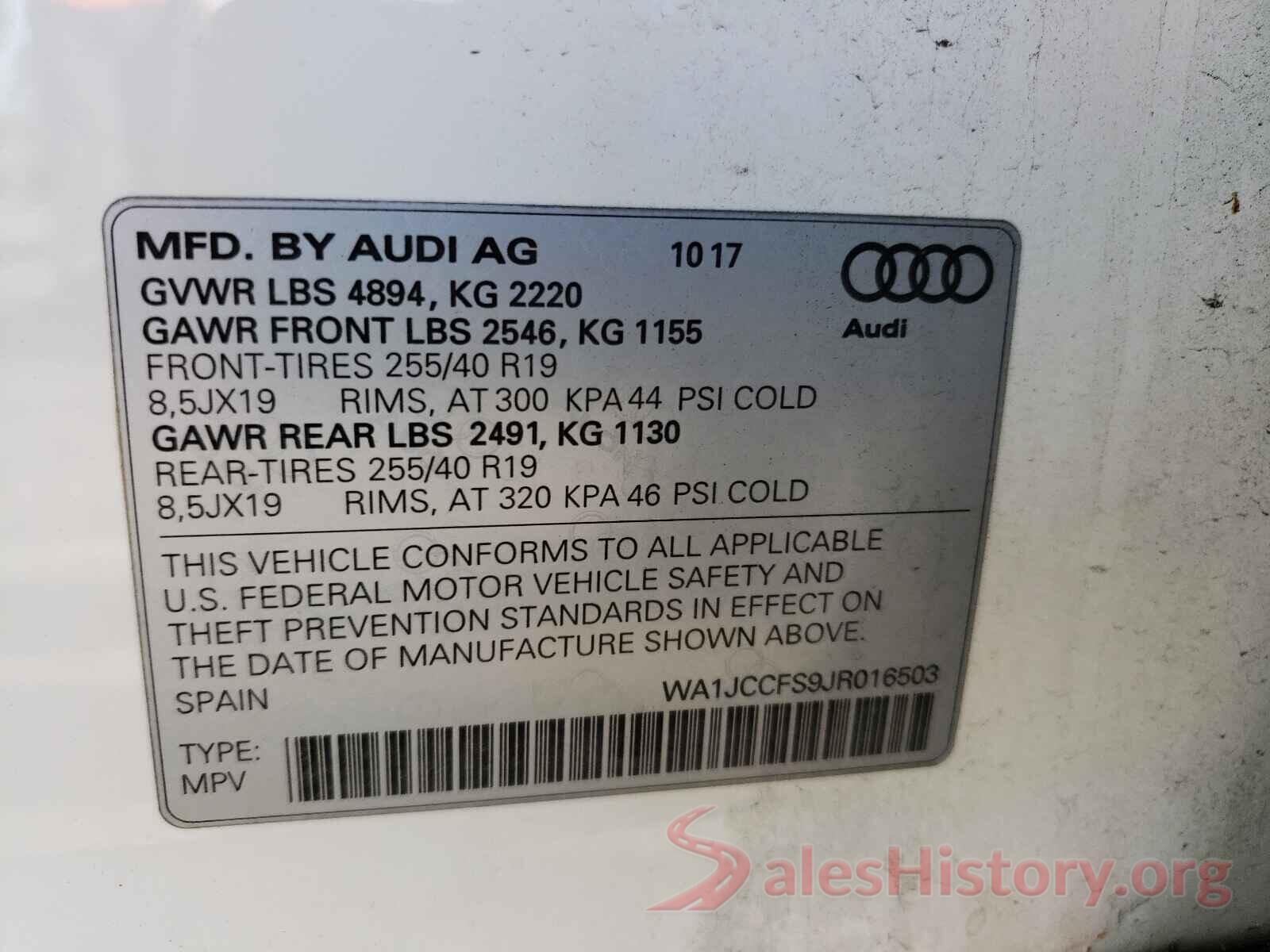 WA1JCCFS9JR016503 2018 AUDI Q3