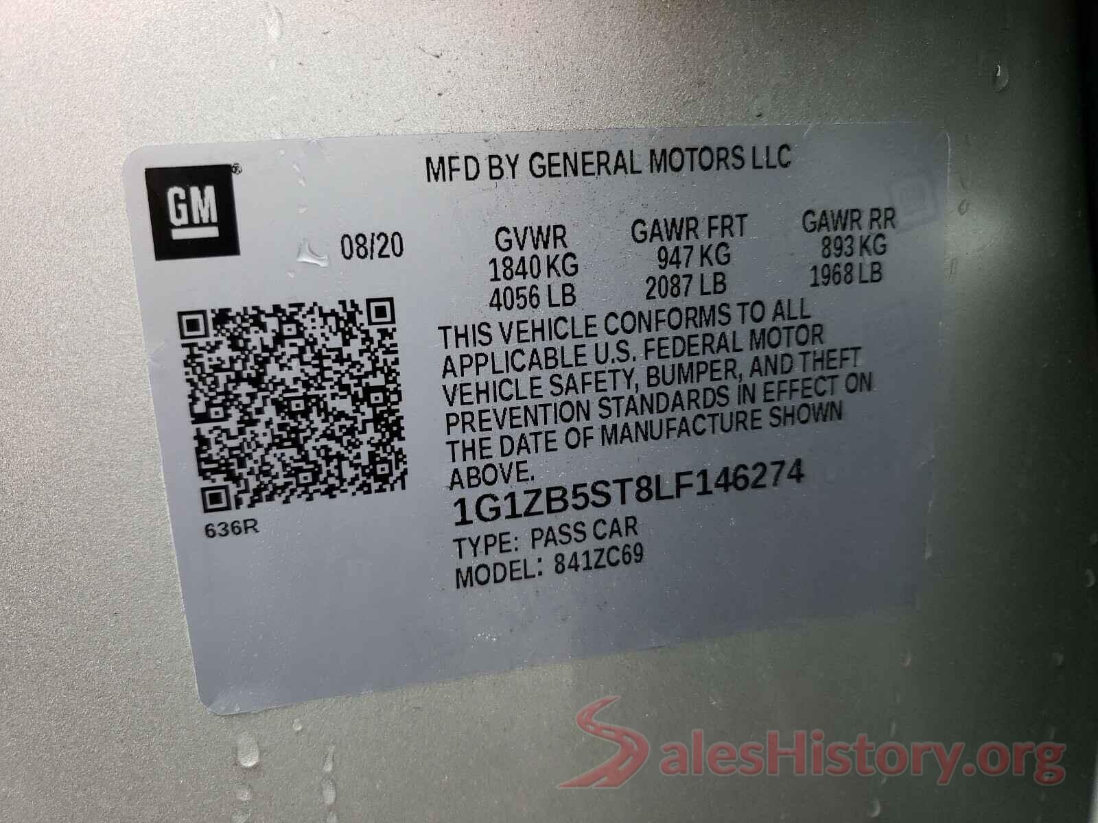 1G1ZB5ST8LF146274 2020 CHEVROLET MALIBU