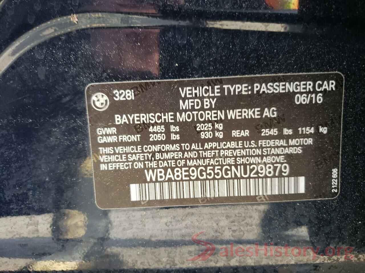 WBA8E9G55GNU29879 2016 BMW 3 SERIES