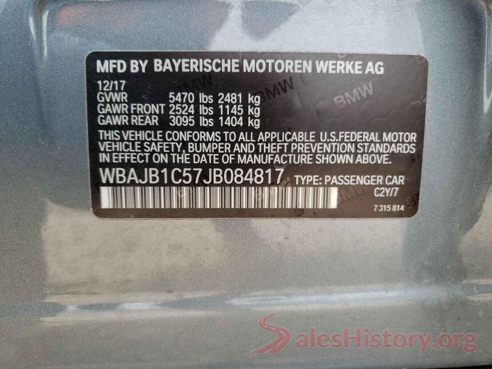 WBAJB1C57JB084817 2018 BMW 5 SERIES