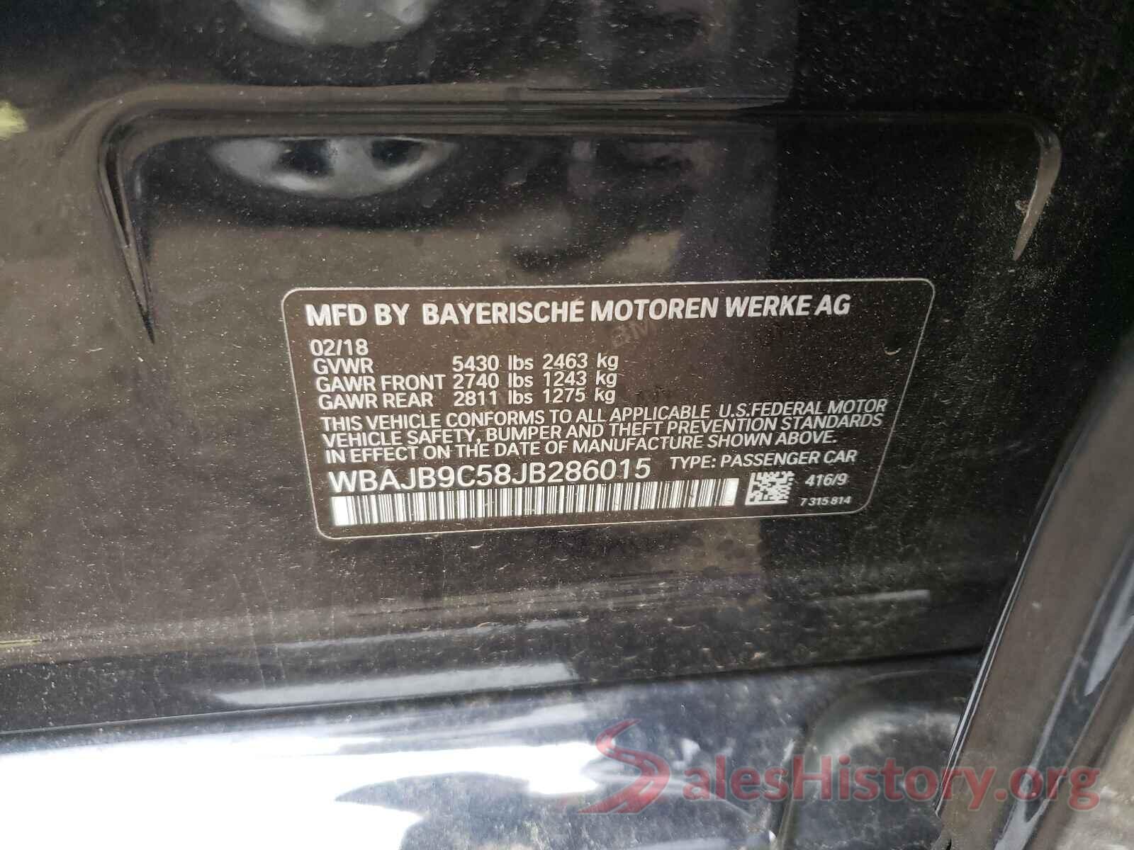 WBAJB9C58JB286015 2018 BMW M5