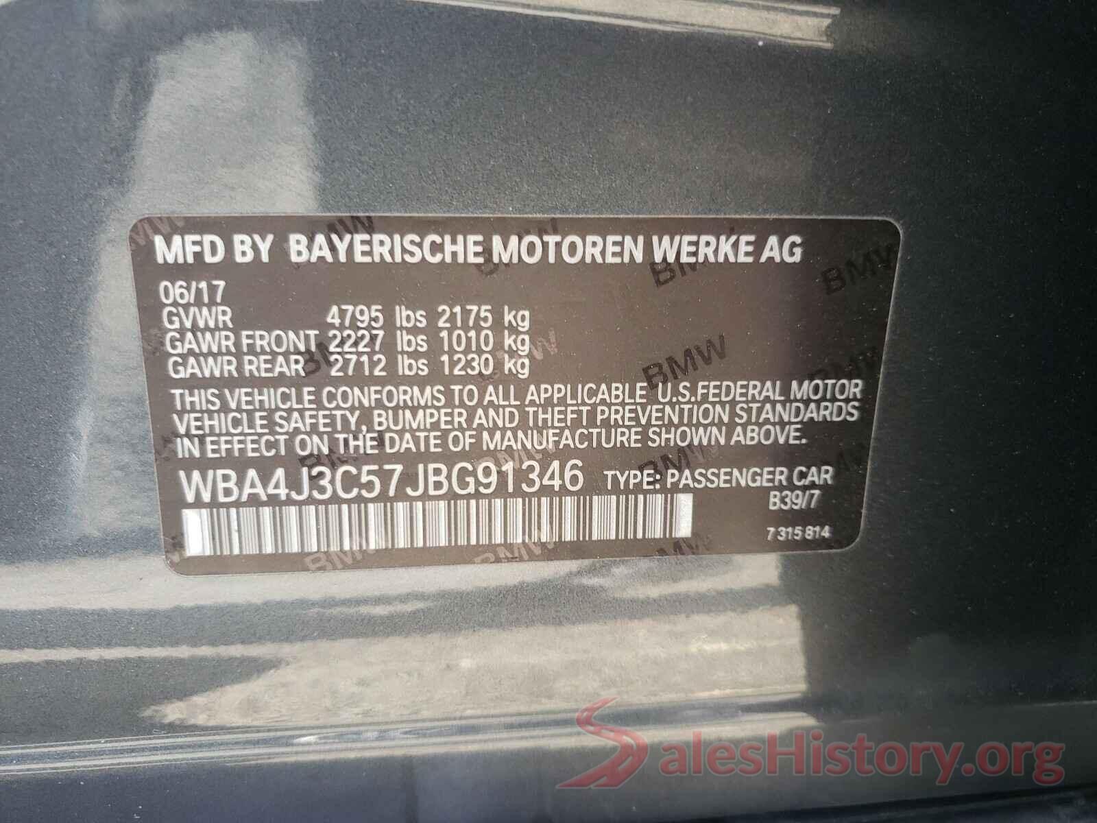 WBA4J3C57JBG91346 2018 BMW 4 SERIES