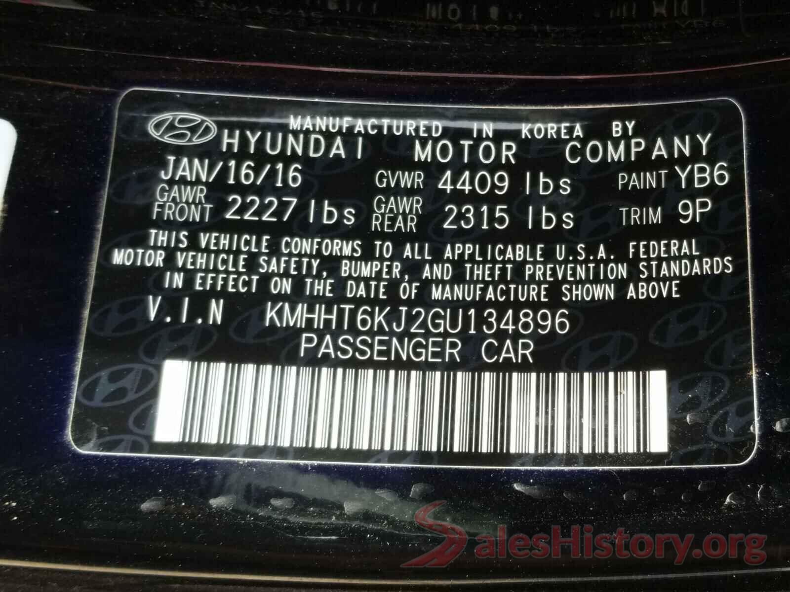 KMHHT6KJ2GU134896 2016 HYUNDAI GENESIS