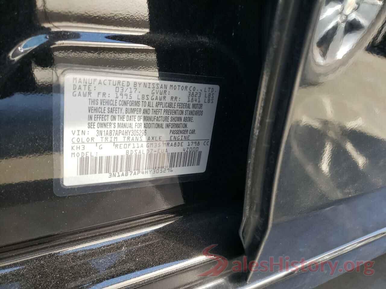 3N1AB7AP4HY305296 2017 NISSAN SENTRA