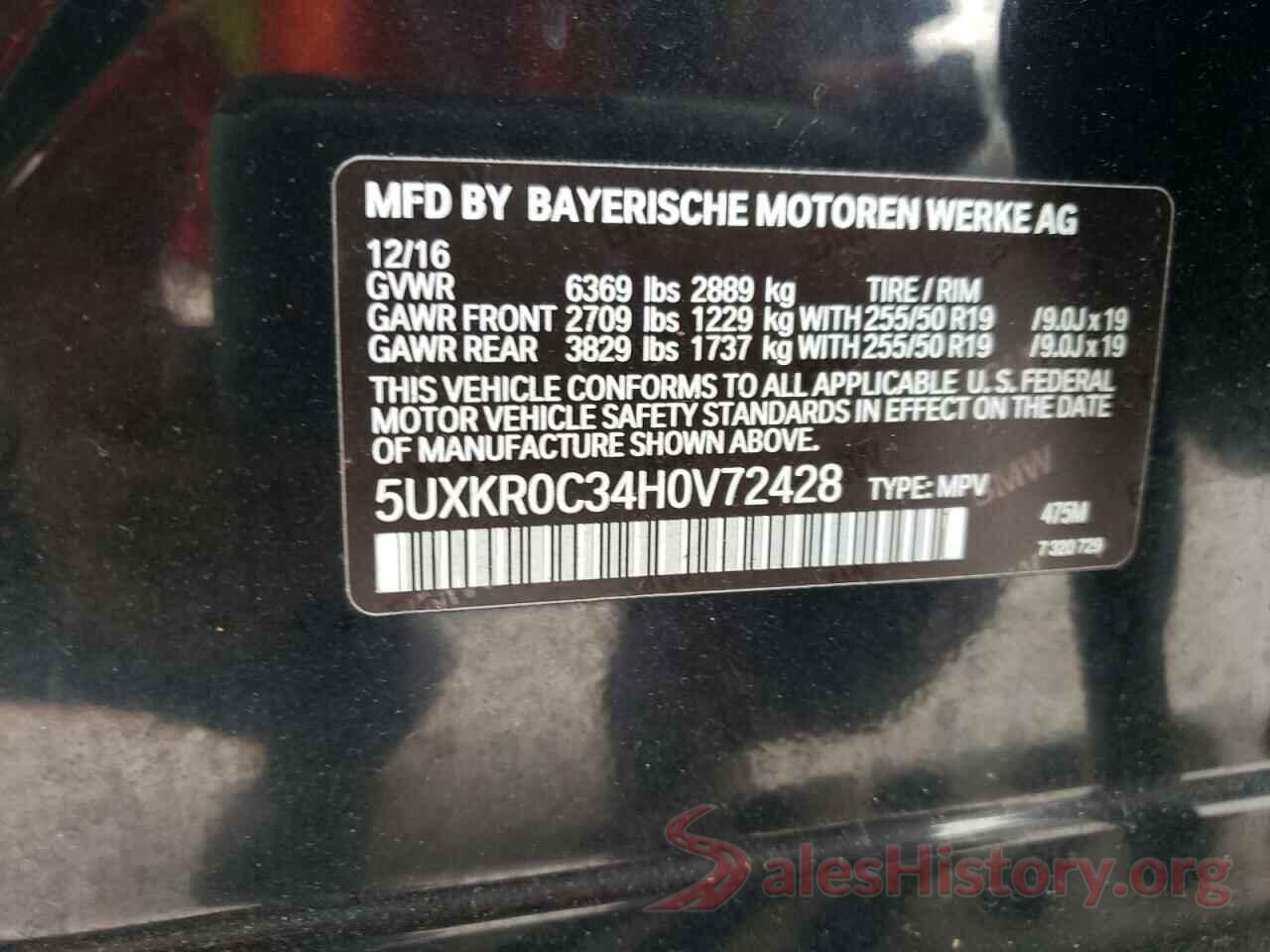 5UXKR0C34H0V72428 2017 BMW X5